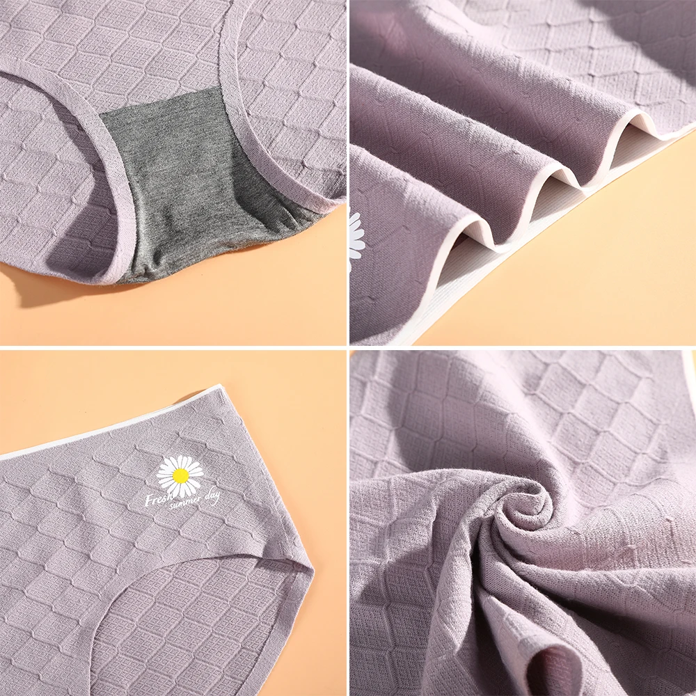 

AIJOLEN Sure Color Chrysanthemum Cotton Underwear Women's Soft Underpants Cute Breathable Briefs Panties for Women