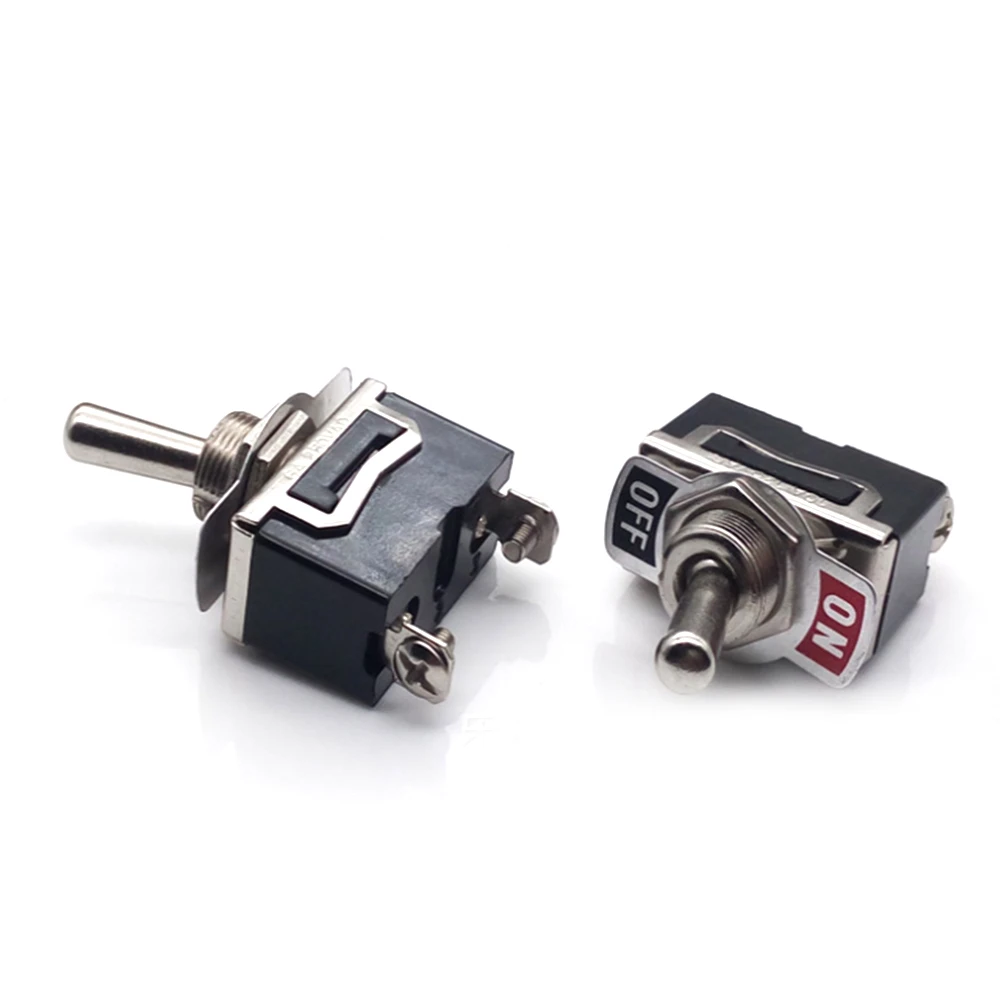 

5PCS 10A 125V 6A 250V ON/OFF Heavy Duty Toggle Flick Switch Car Dash Light Metal SPST Switch Hot Selling