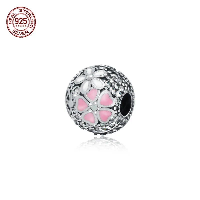 Серебряные бусины 925 пробы Шарм Подходит оригинальный Pandora Браслеты сверкающий