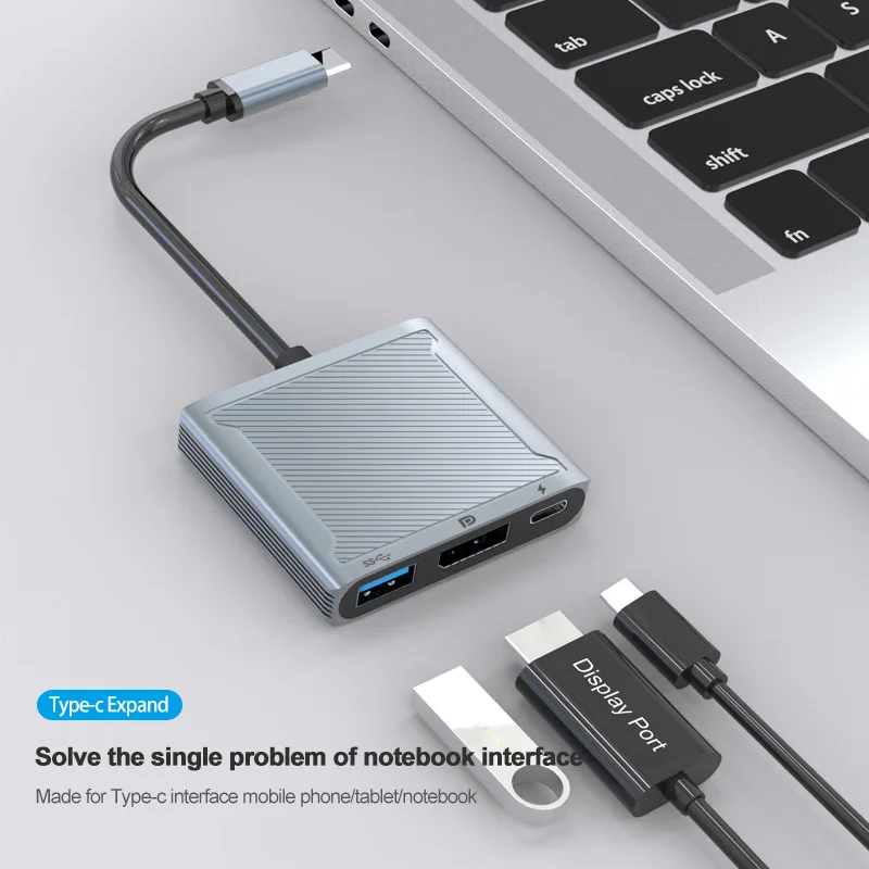 3 в 1 USB Type C док-станция для отображения порта 0 с PD 100 Вт 8K @ 60Hz 4K 144Hz конвертер Mackbook DP