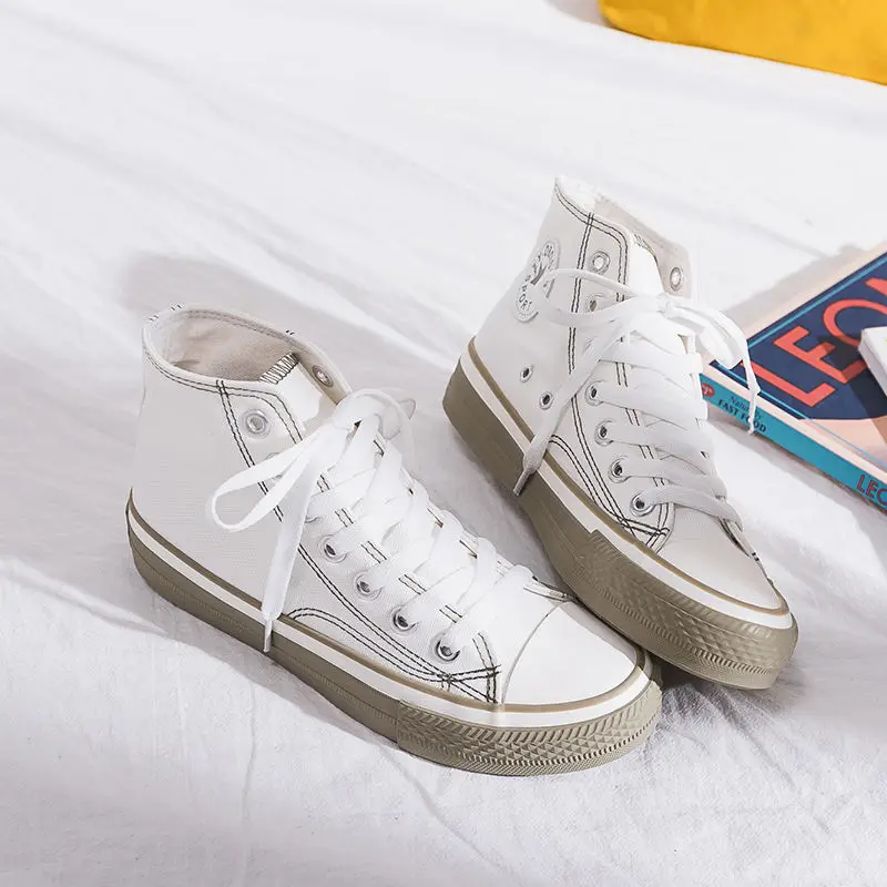 

Couple outfit Men/Women Canvas Shoes Women Fashion Summer Casual Sneakers Student Casual Shoes High Top Woman Vulcanize Shoes