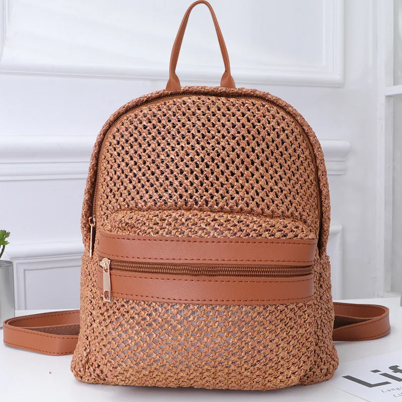 New Handmade Knit Women Beach Backpack Summer Travel Large Laptop School Teens Girls Adjustable Strap | Багаж и сумки