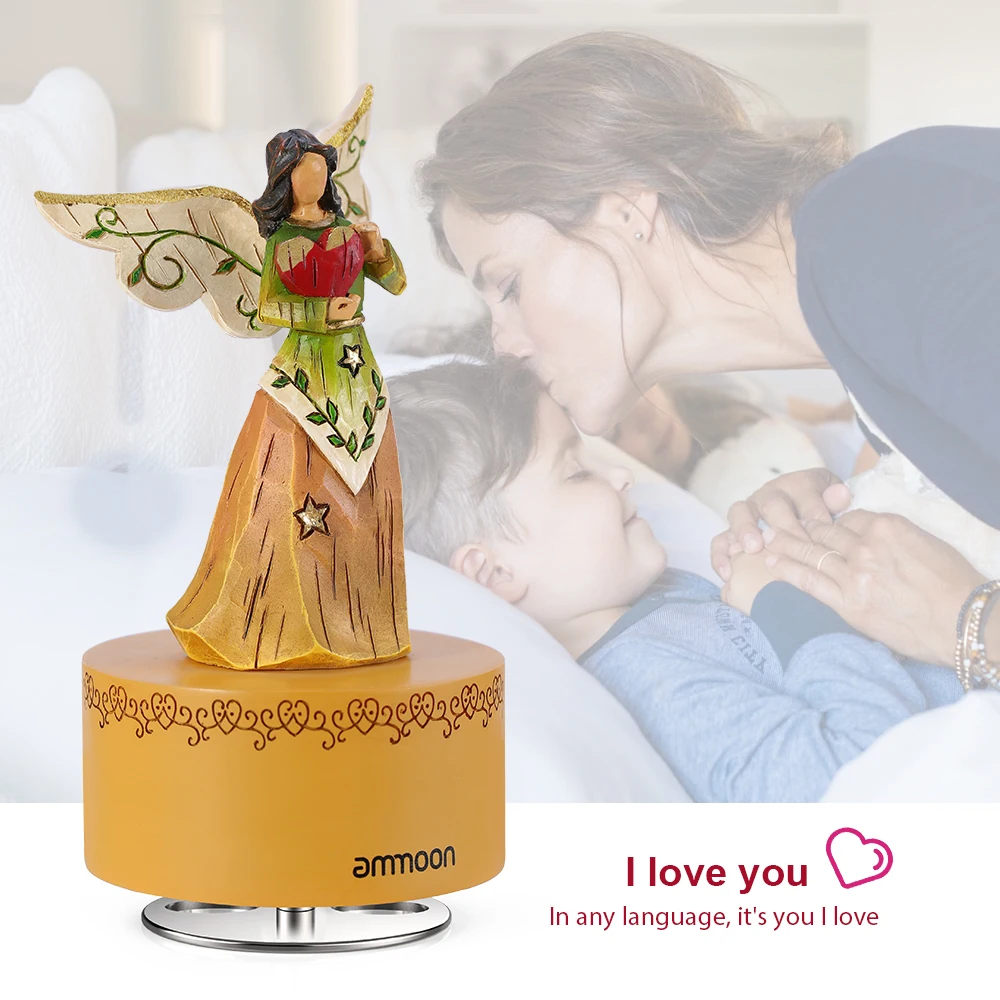 

ammoon Hand-painted Engraving Music Box Dancing Angel Classic Melody "Angels We Have Heard on High" Birthday Festival Musical