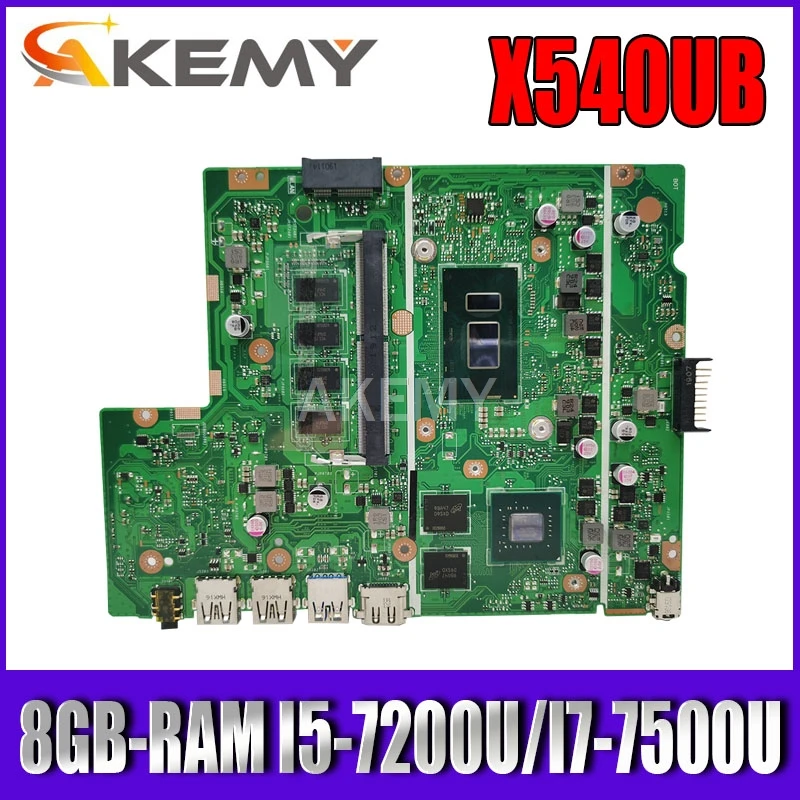 Akemy X540UB материнская плата для ноутбука Asus X540UV X540UBR оригинальная 8G/I5 7200U I7
