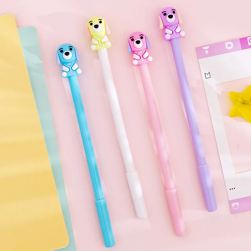 20 Pcs Multicolor Creative Cute Cartoon Puppy Gel Pen Fresh Student Writing Test Stationery Office Sign | Канцтовары для офиса и