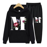 womens two piece letter sweater hoodie and lace up pants set summer short sleeve o neck casual jogging motorcycle shorts sexy