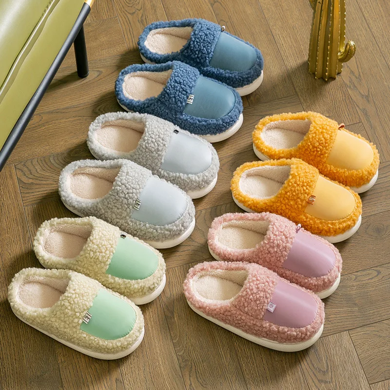 

Autumn And Winter Plush Male And Female Cotton Slippers Fashion Casual Indoor Famale Cotton Slippers Home Warm Slippers Famale
