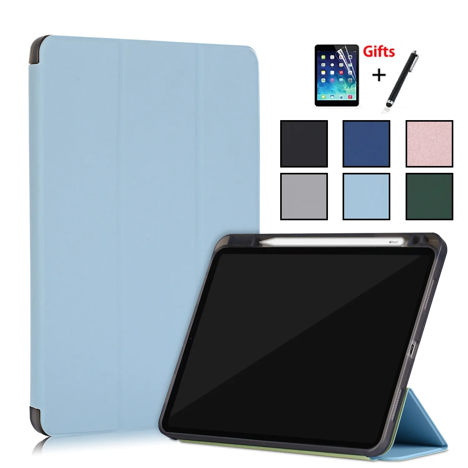 

Чехол-подставка Ultra для Apple iPad Pro 11 2nd 2020, кожа, ТПУ, противоударный, для планшета iPad Pro 11 дюймов с пленкой