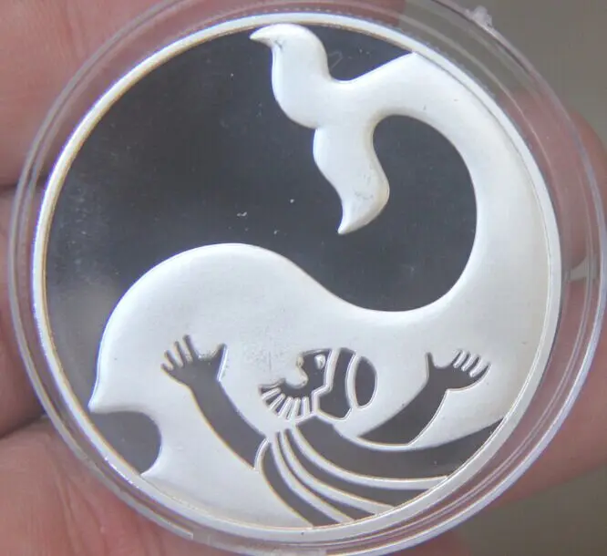 Иона и Кит Библии металлические монеты покрытием памятная монета значок медаль