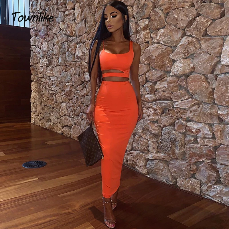 Townlike комплект из двух предметов с вырезами укороченный топ на бретельках и