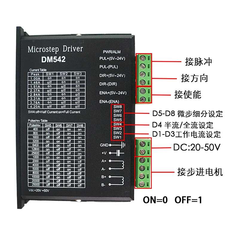 

CNC Tool DM542 Stepper Motor Driver for 57 86 Series 2-phase Digital Stepper Motor Drive for CNC Router Milling Machine