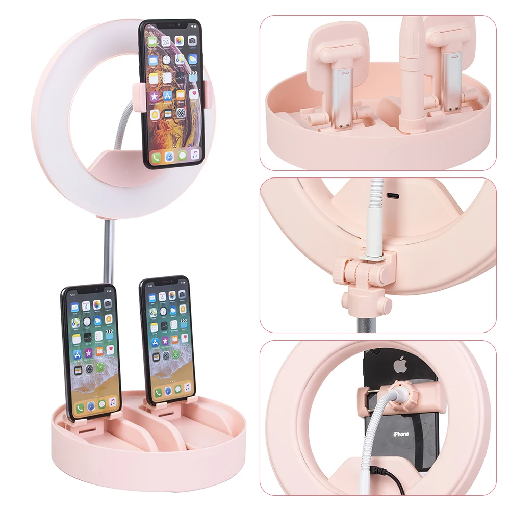 Кольцевая лампа с держателем для телефона подсветкой зеркала макияжа | Освещение