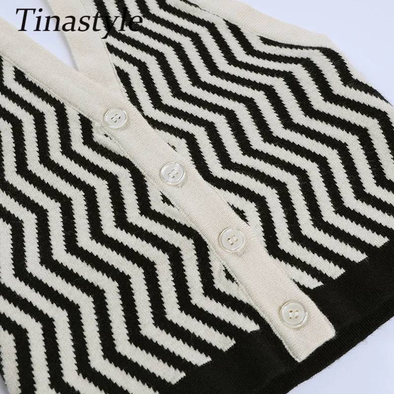 

Tinastyle Cotton Plaid Sexy Knit Crop Top Women Bustiers Turn Down Collar Backless Slim Short Summer Tank Top Casual Y2K Top