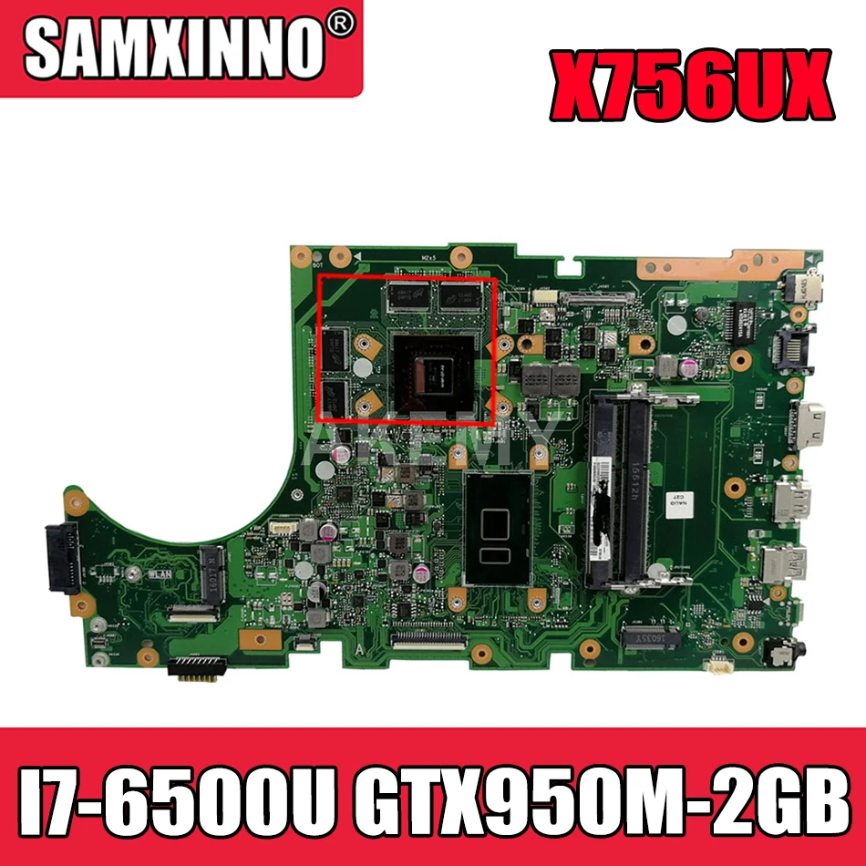 

AKemy New! X756UX MAIN_BD./I7-6500U материнская плата для Asus X756U X756UXM K756U X756UB материнская плата для ноутбука тест ОК