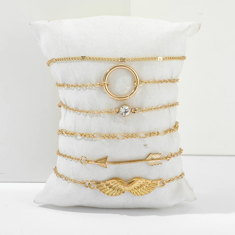 В богемном стиле ретро круг в виде сердца с крыльями ангела из бисера браслет