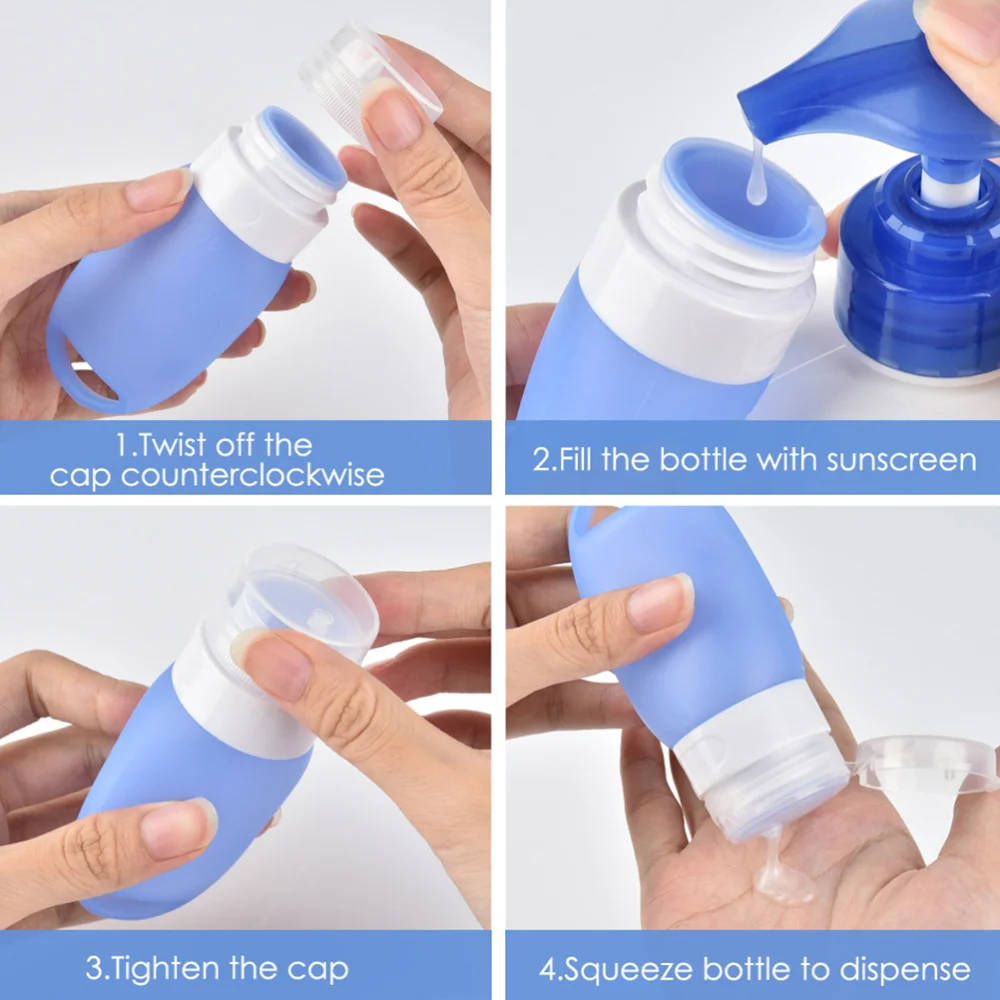 

4Pcs 40ml Travel Bottle Empty Refillable Shampoo Bottles Toiletries Containers