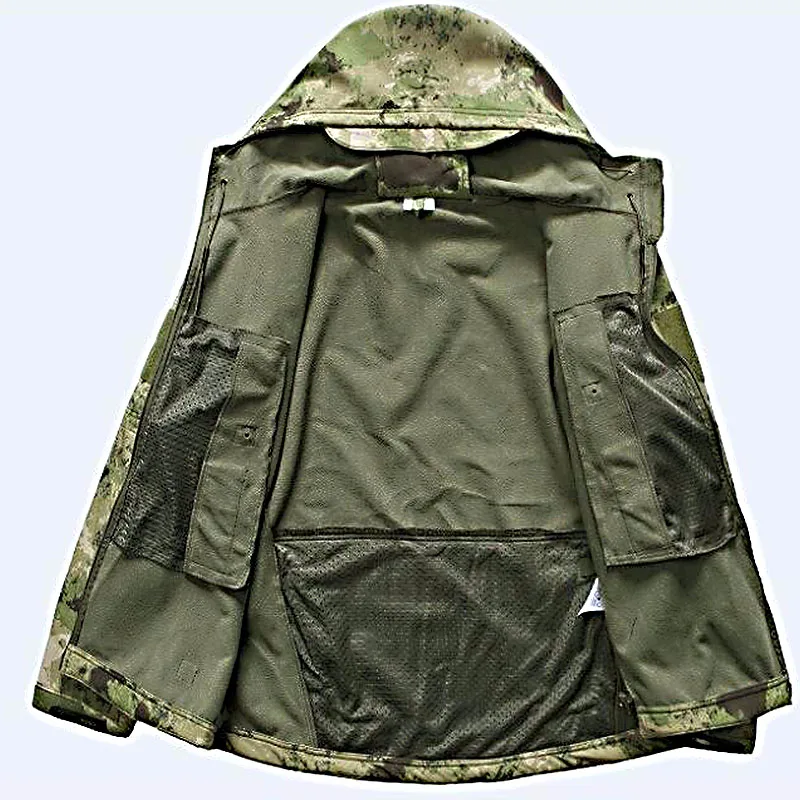 Sharkskin Открытый Охота Ghillie костюм Кемпинг водонепроницаемая куртка tad4.0 мягкая оболочка флисовая куртка+ брюки Снайпер камуфляж