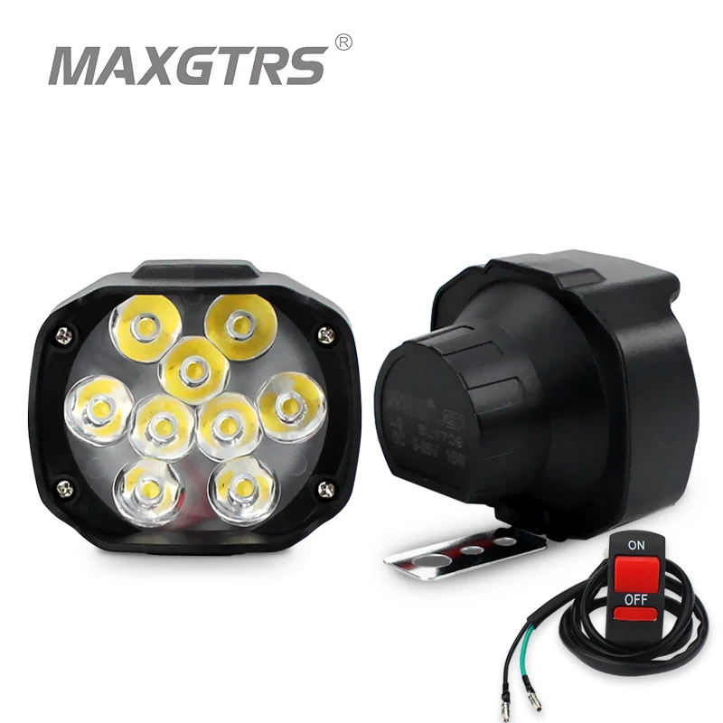 Maxgtrs мотоцикл светодиодные фары Лампа 15 Вт 1500Lm Скутеры туман Spotlight 6500 К Белый DRL