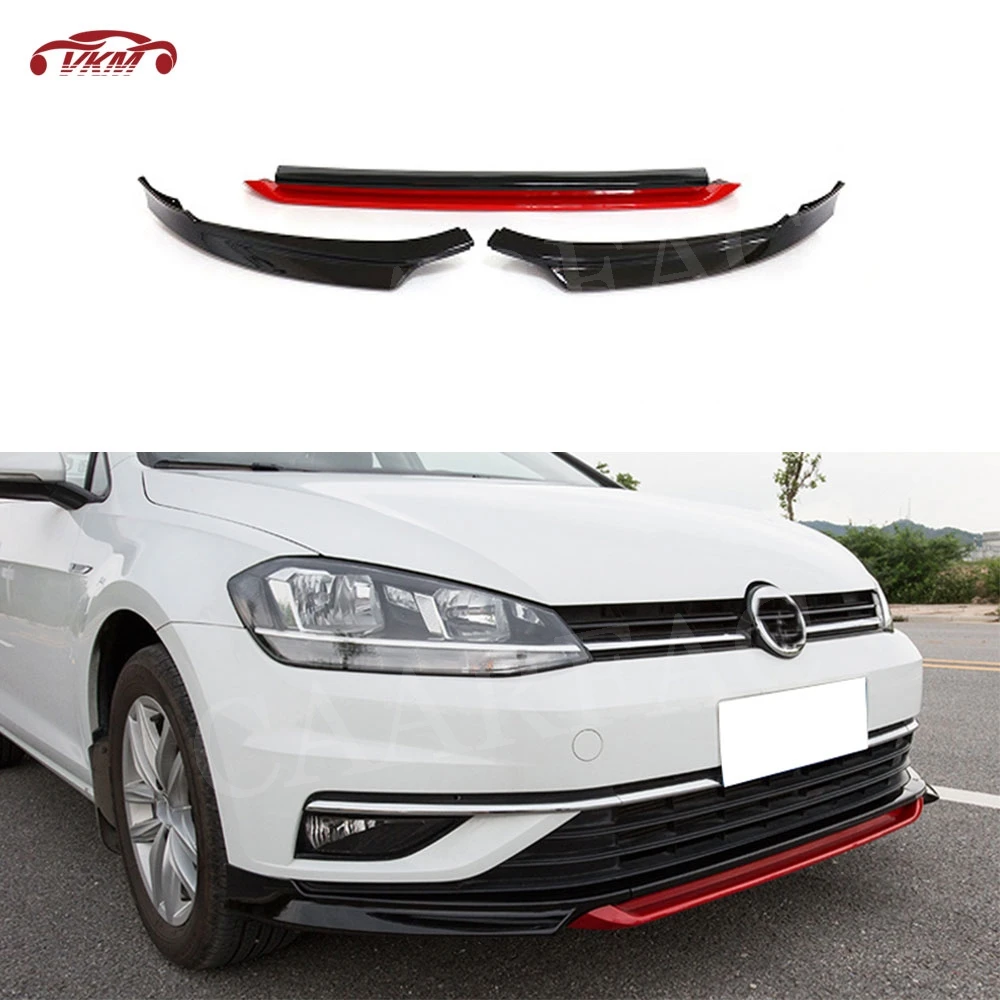 Красный черный белый передний спойлер для Volkswagen Golf MK7.5 Standard 2018 2019 не GTI 3 шт. ABS