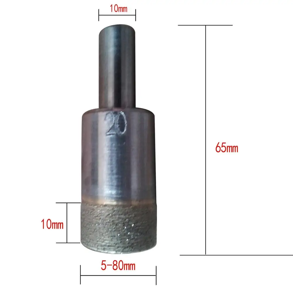 1 шт. алмазная пила инструмент для корончатого сверла хвостовик 10 мм диаметр 5 20