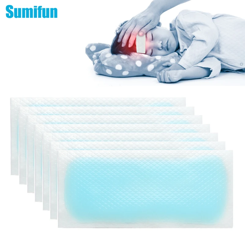 

4/10Pcs Fever Down Medical Plaster Summer Cooling Patch Anti Hot Relieve Heatstroke Headache Mint Polymer Cold Hydrogel Patches
