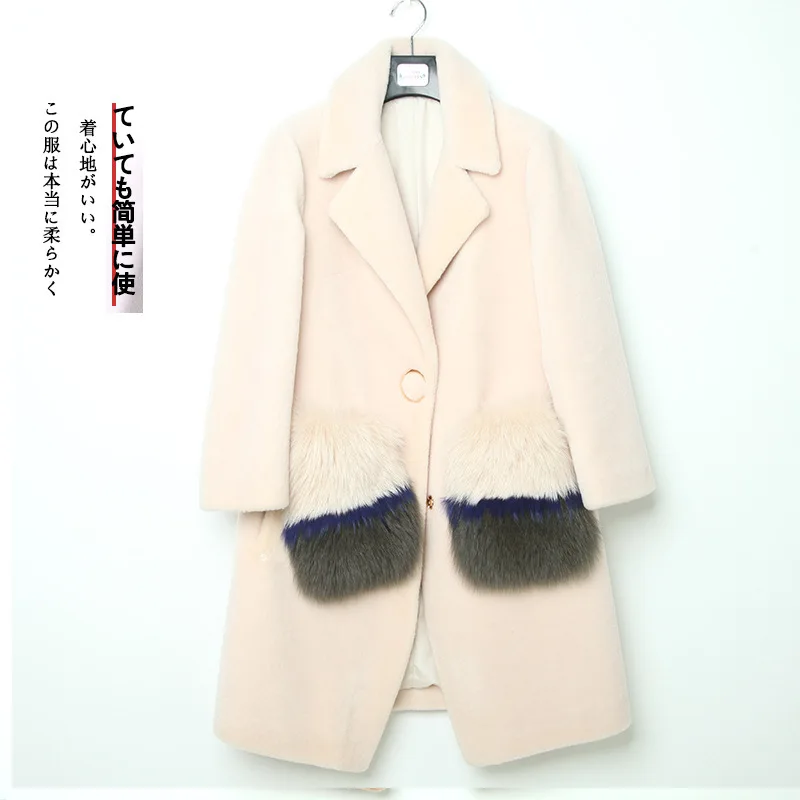 Женская шерстяная куртка с карманами винтажная уличная из 100%-ной шерсти в