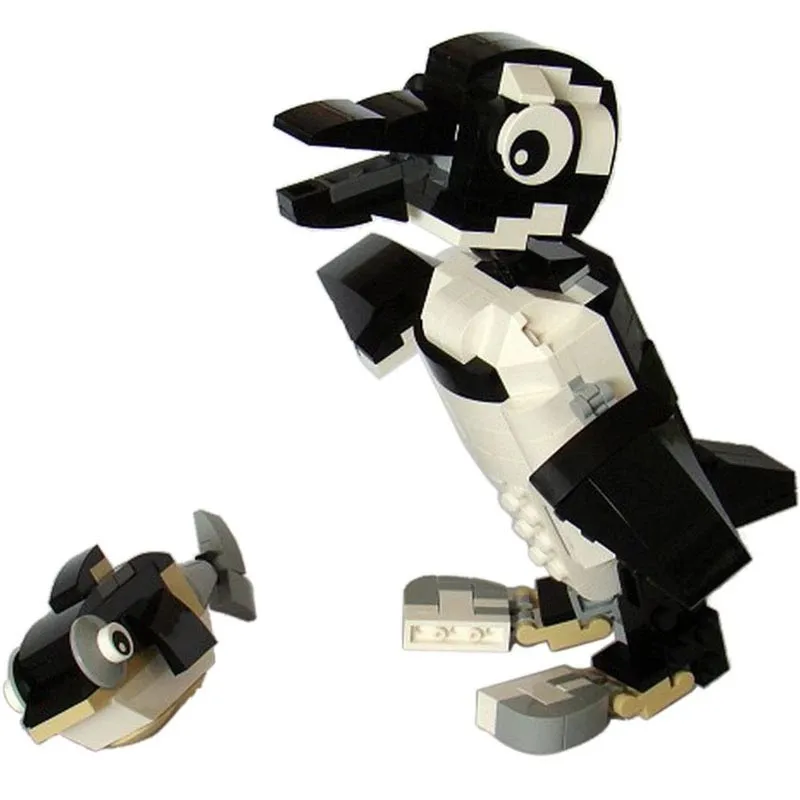 

Creator Animals Cartoon Figures Penguin and Fish Set Building Blocks MOC Creator Animal Bricks Educational Kid Toy Gift