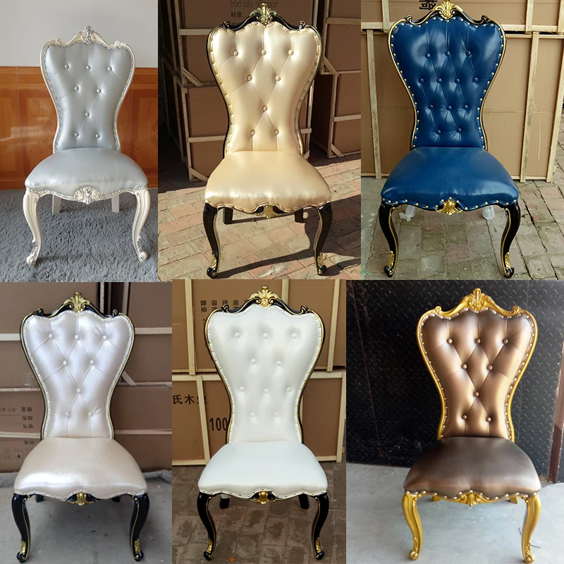 White dining chair backrest soft bag modern simple family light luxury retro black restaurant |