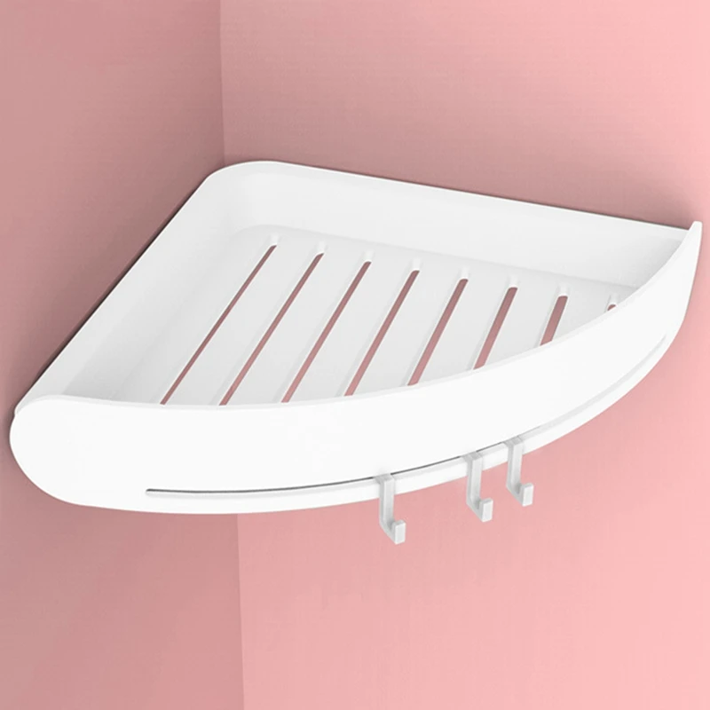 

Bathroom Shelf Organizer Corner Shelf Storage Holder Plastic Bathroom Rack Suction Cup Shower Wall Holder Shampoo Holder