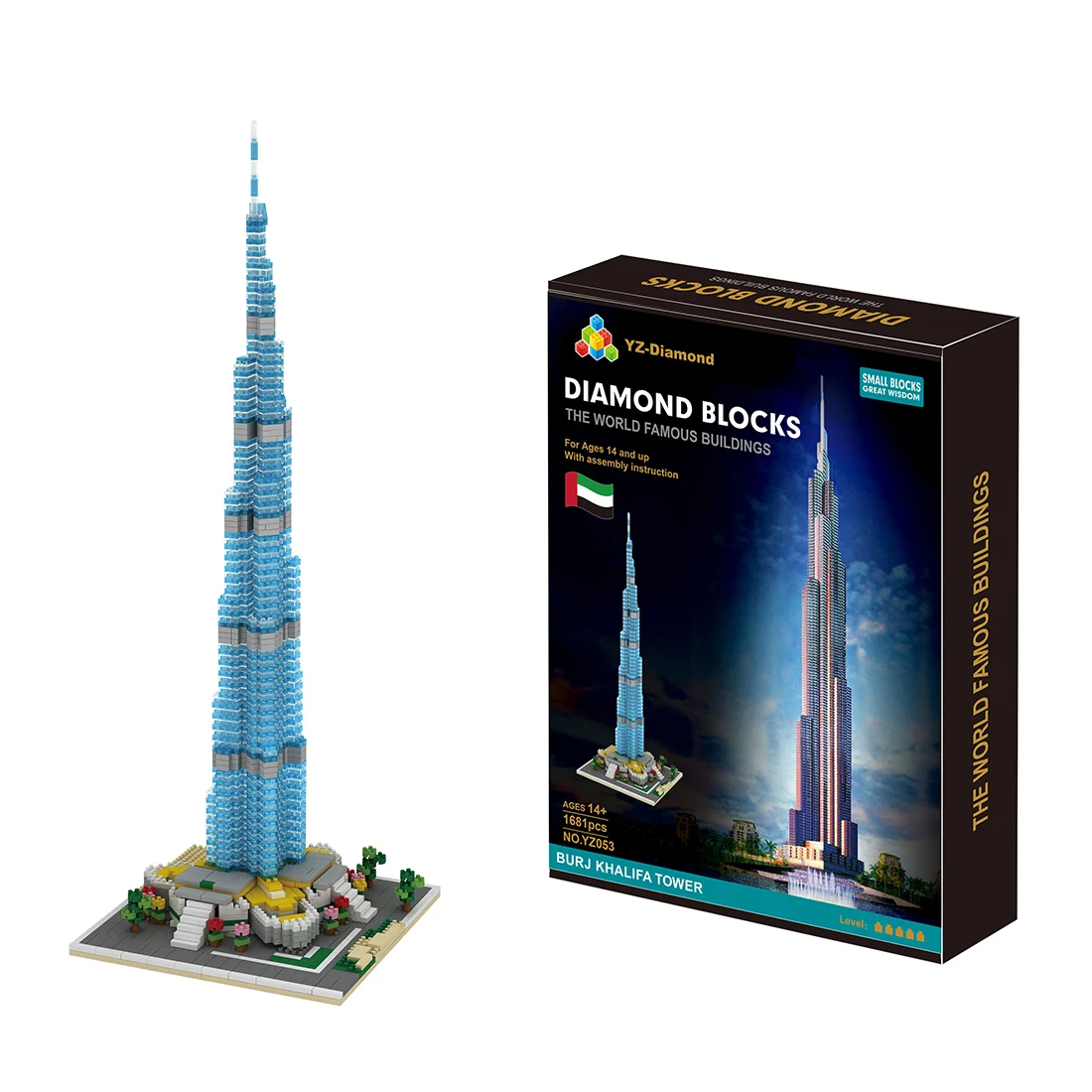 

YZ053 1681Pcs World Famous Architecture Model Diamond Blocks Bricks Building Toy(Not compatible with small particle blocks)
