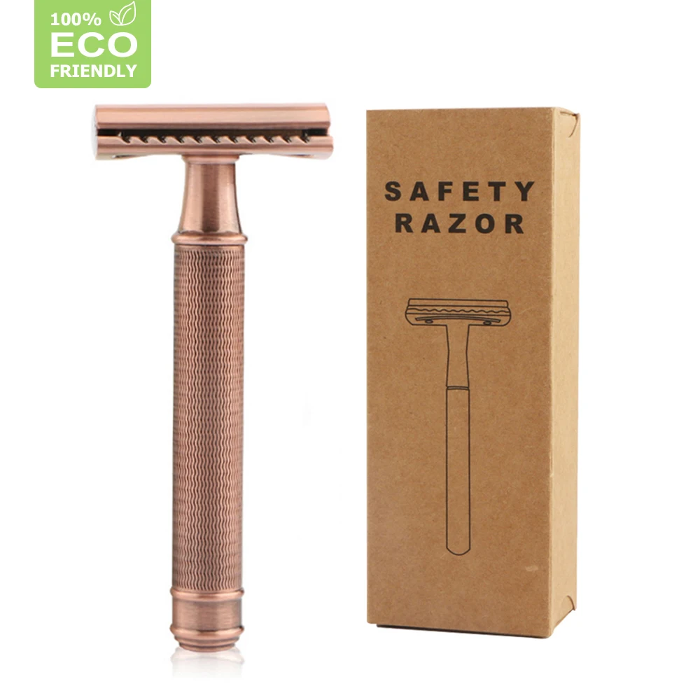 Edieu Safety Razor For Men Classic Double Edge Razor Metal Manual Shaving Razor With 20 Blades,Reusable&Plastic Free