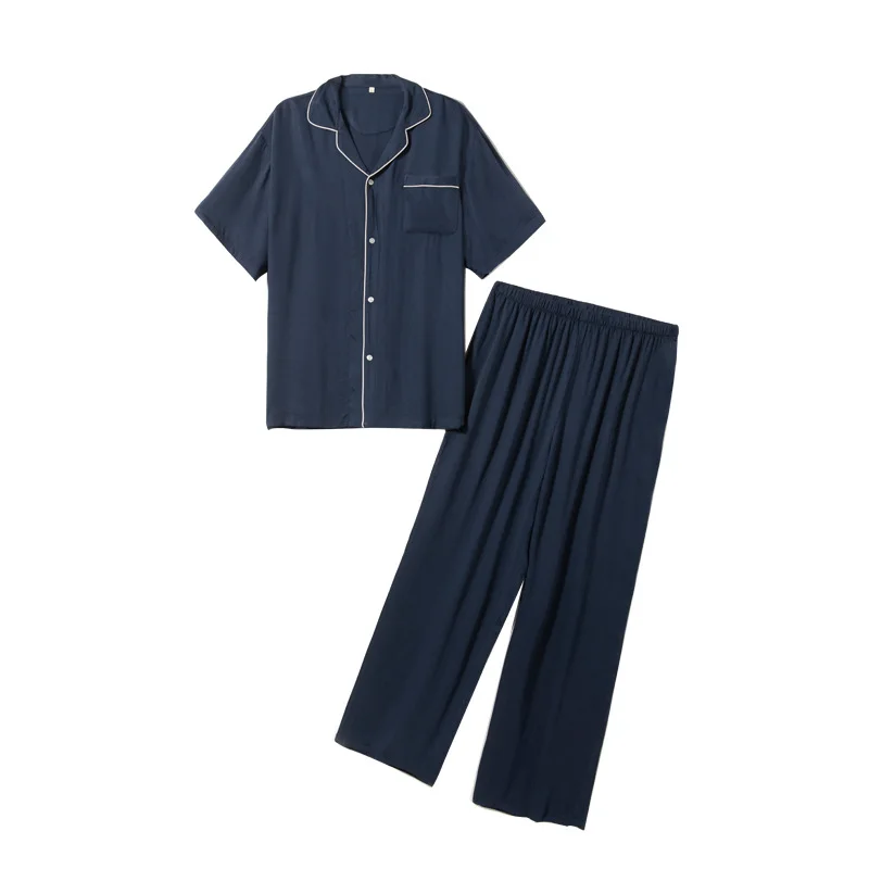 

Men Satin 2PCS Sleepwear Nightgown Pajamas Sets 2PCS Shirt&Pants Casual Nightwear Home Wear Pyjamas Suit Male Intimate Lingerie