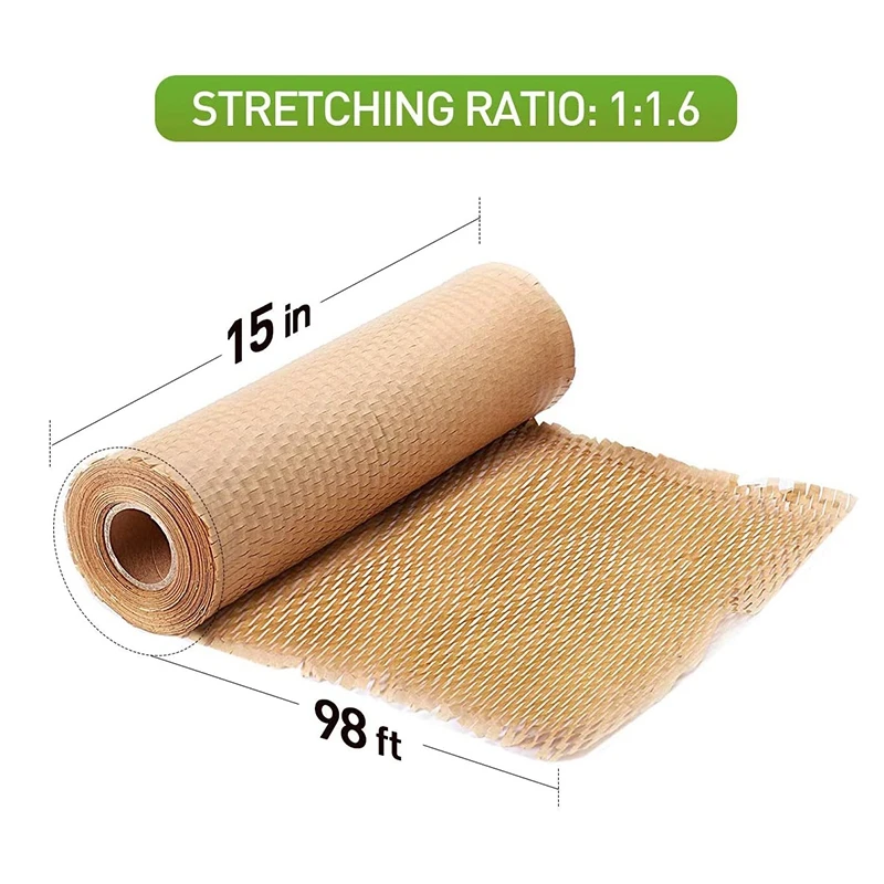 Переработанная упаковочная пленка 15x100 дюймов эко сотовая оберточная пинговая