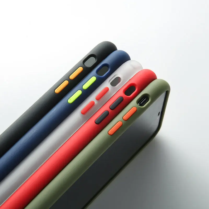 Противоударный чехол для телефона iPhone 11 Pro X XR XS Max 7 8 Plus Прозрачный матовый