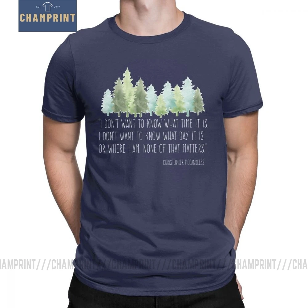 Into The Wild With Christopher McCandless Футболка мужская походная уличная Новинка тройники с круглым вырезом хлопковая одежда подарок футболка