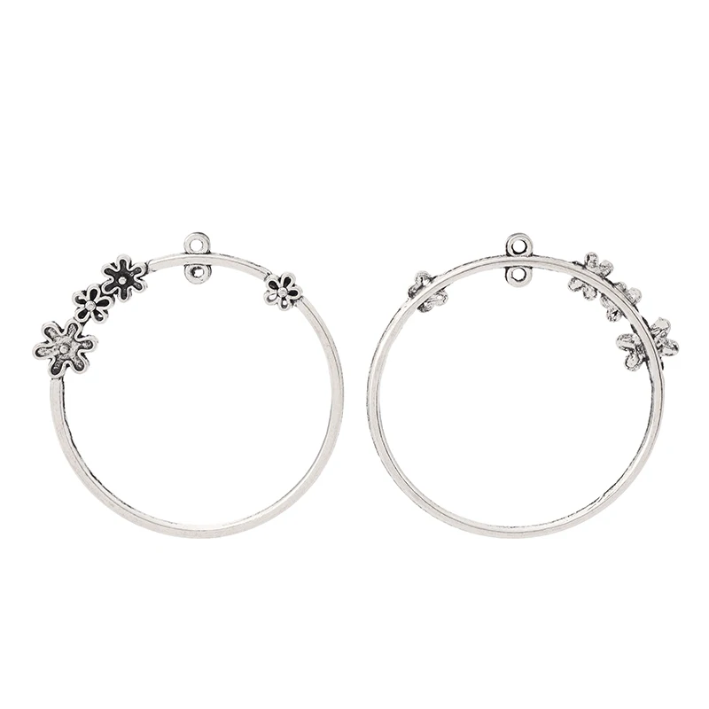 ZXZ 10 шт тибетские серебряные большие круглые подвески с маленьким цветком для