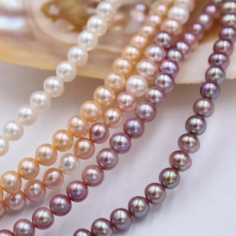 6-7 мм/69 шт. натуральный белый розового и фиолетового цветов Круглый пресноводного