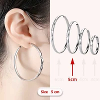hyperbolic large hoop earrings matt shiny crystal geometric big round earring piercing hoops female ear accessories for women