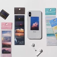 3 pcspack ins style landscape art korean sticker sunset flighting scrapbooking planner diary cell phone deco sticker stationery
