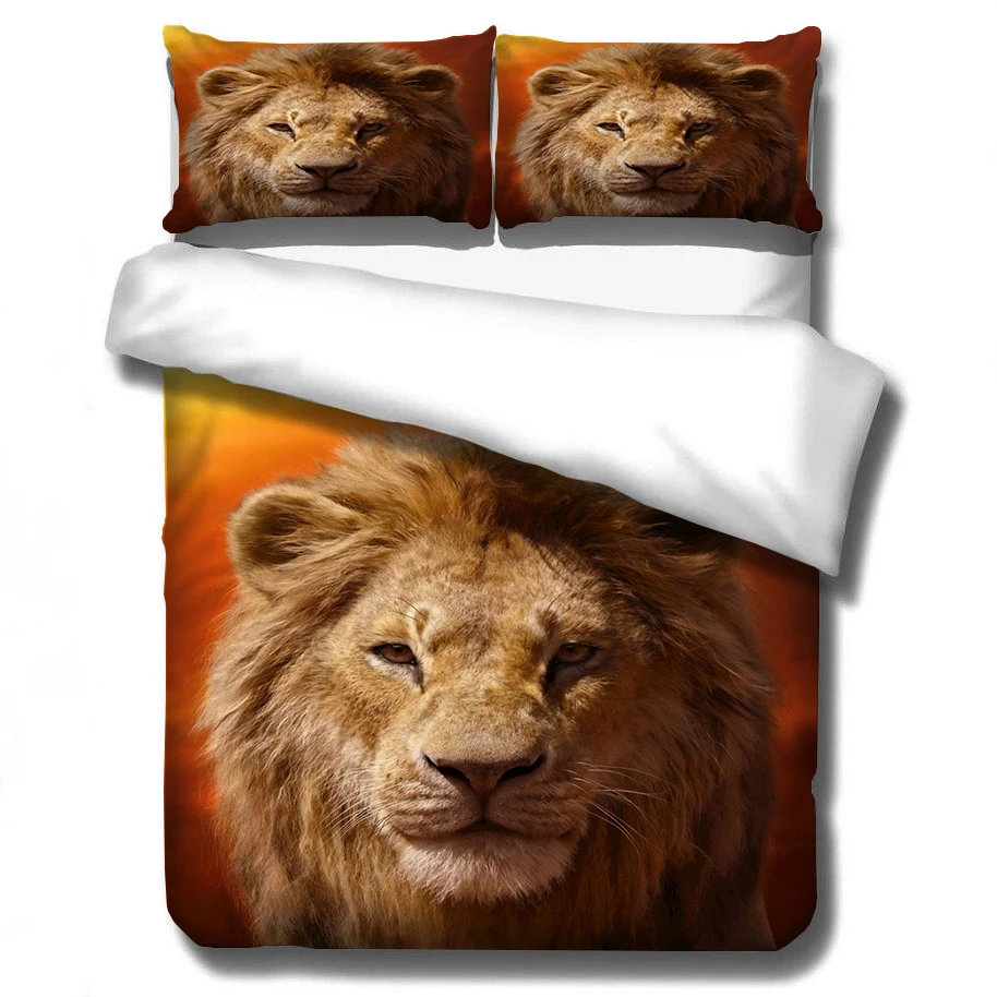 Король Лев 3d постельные принадлежности набор пододеяльников наволочки Лев Simba Детская комната Декор Утешитель постельные принадлежности набор s постельное белье кровать