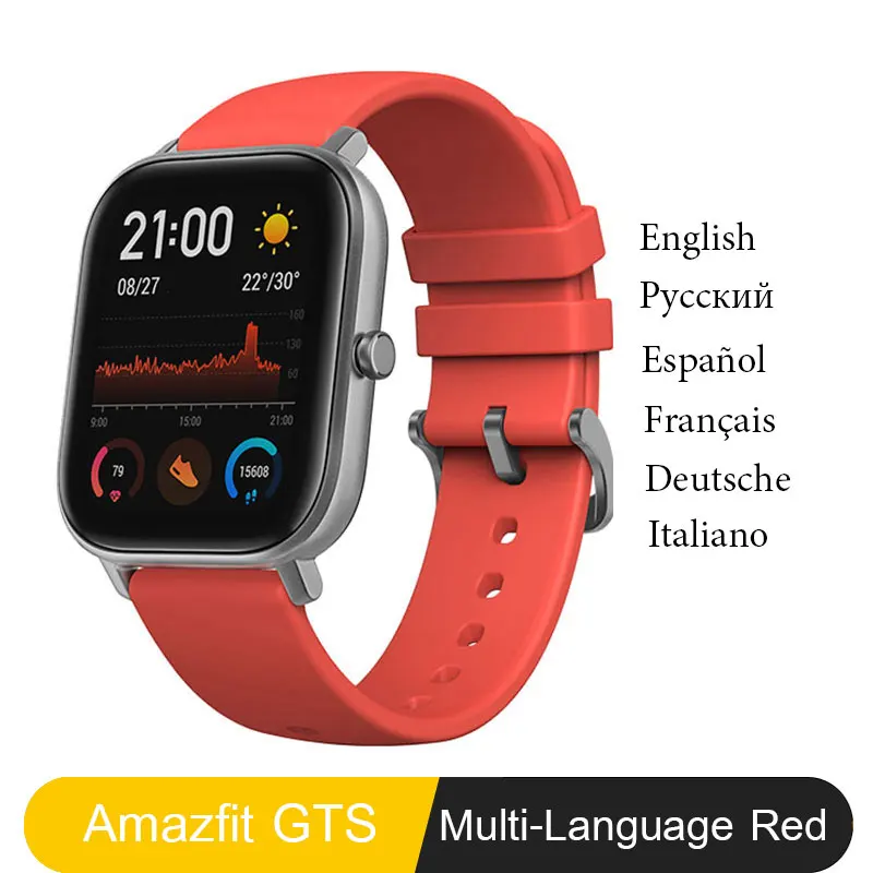 Новые Amazfit GTS глобальная версия Смарт часы Huami Открытый gps позиционирования бег сердечного ритма 5ATM водонепроницаемый смарт часы - Цвет: Candy Red