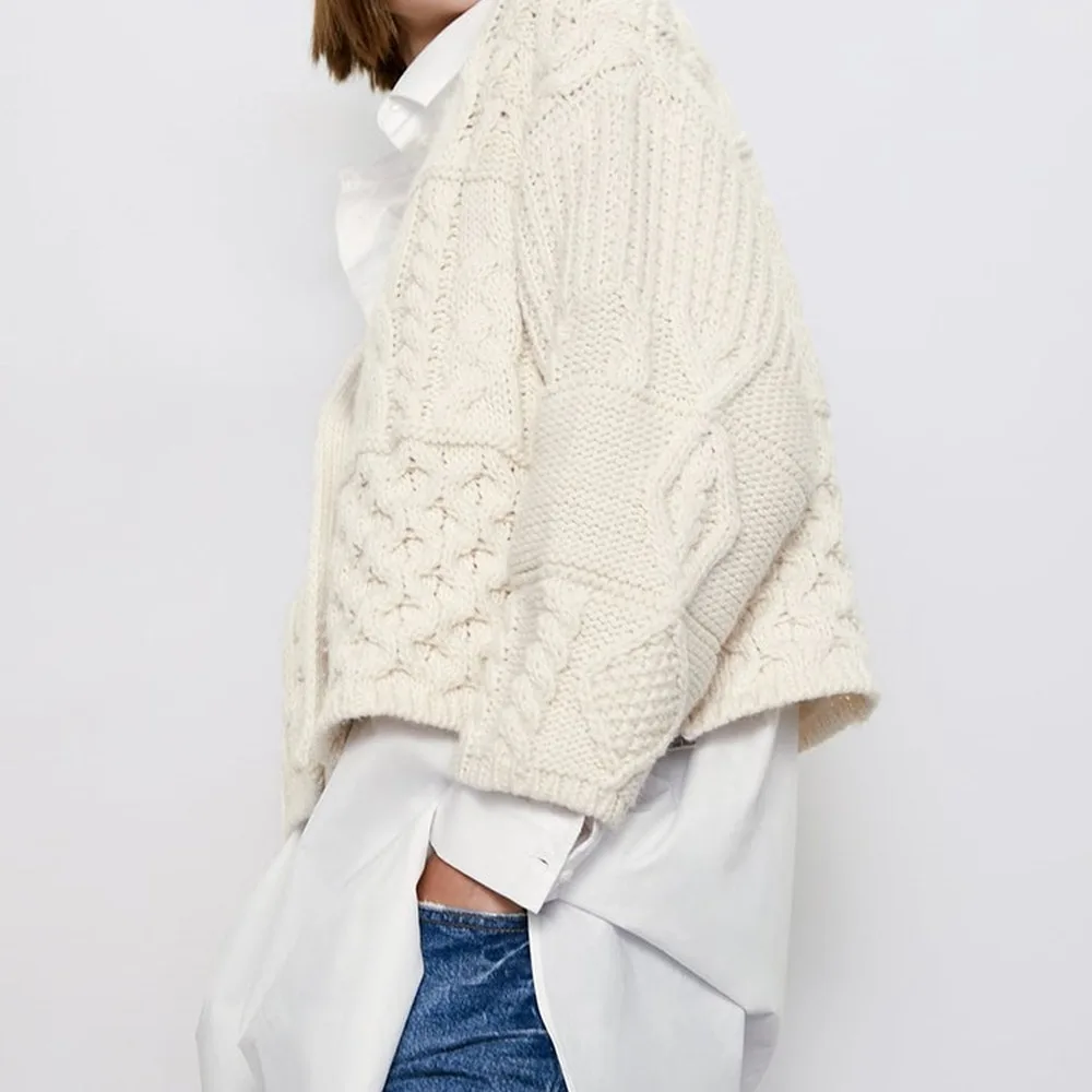 Весенние кардиганы с V-образным вырезом свободная куртка открытым стежком одежда