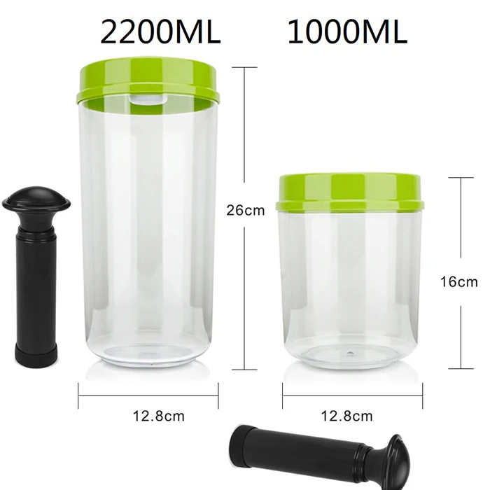 1000ML 2200ML LAIMENG 2 вакуумные контейнеры работает с вакуумной упаковочной машиной канистра с насосом пластиковый контейнер с крышкой для хранения продуктов S171 - Цвет: 1000ML 2200ML