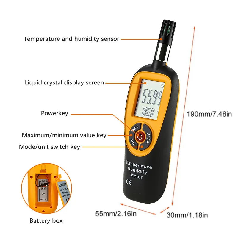 HT-96 цифровой Комнатный Измеритель температуры и влажности электронный