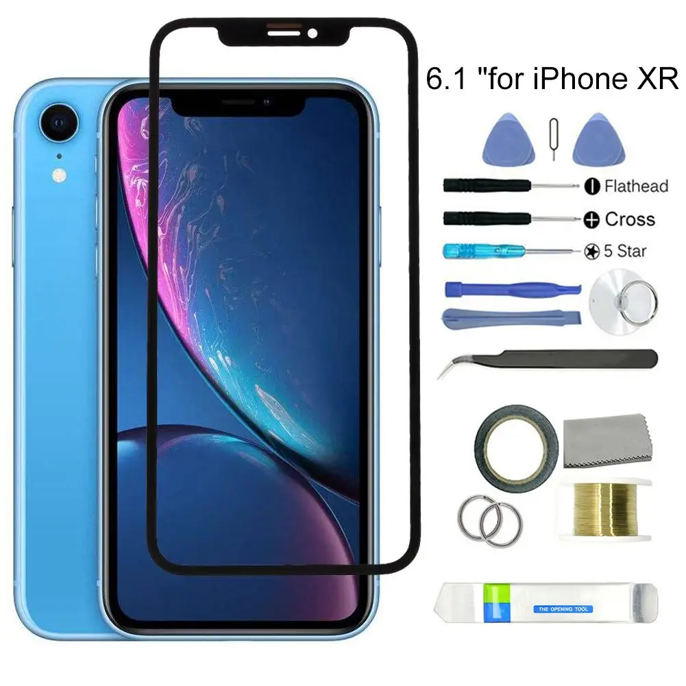 Сменное внешнее стекло для телефона комплект ремонта экрана с инструментами iPhone