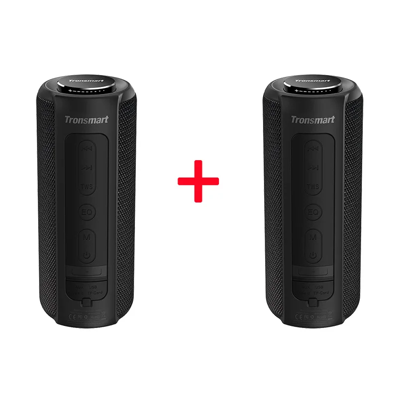 2pcs black speaker Tronsmart T6 Plus Bluetooth динамик 40 Вт портативный динамик глубокий бас Саундбар с IPX6 Водонепроницаемый, power Bank функция SoundPulse - Цвет: 2pcs black speaker
