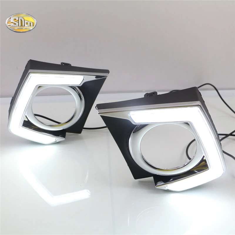 SNCN Led Daytime Running Lights For Mitsubishi Triton L200 2015 2016 Fog lamp cover 12V ABS DRL | Автомобили и мотоциклы
