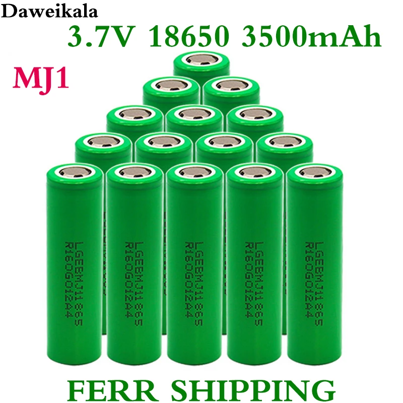 

1-10PCS 100% Original MJ1 3.7 v 3500 mah 18650 Lithium Rechargeable Battery For Flashlight batteries for LG MJ1 3500mah battery