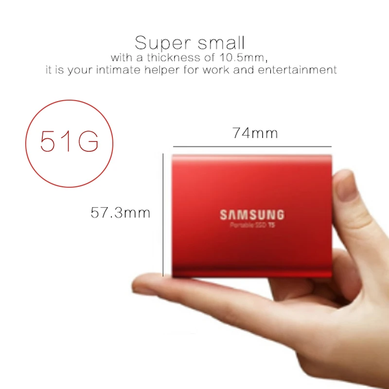 Портативный SSD samsung T5 250 ГБ 500 Гб ТБ 2 USB3.1 внешний твердотельный накопитель USB 3 1 Gen2