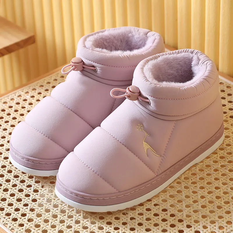 

Зимние плюшевые теплые хлопковые тапочки для женщин Нескользящая домашняя обувь 2021 мужская женская обувь Повседневная Удобная Обувь для п...